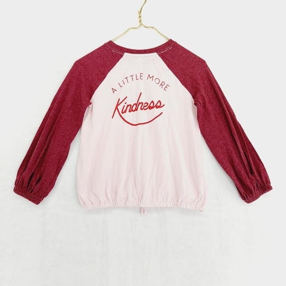 Old Navy A Little More Kindness Longsleeve Pink Red Crew Neck Sweatshirt P3960 - Picture 1 of 7